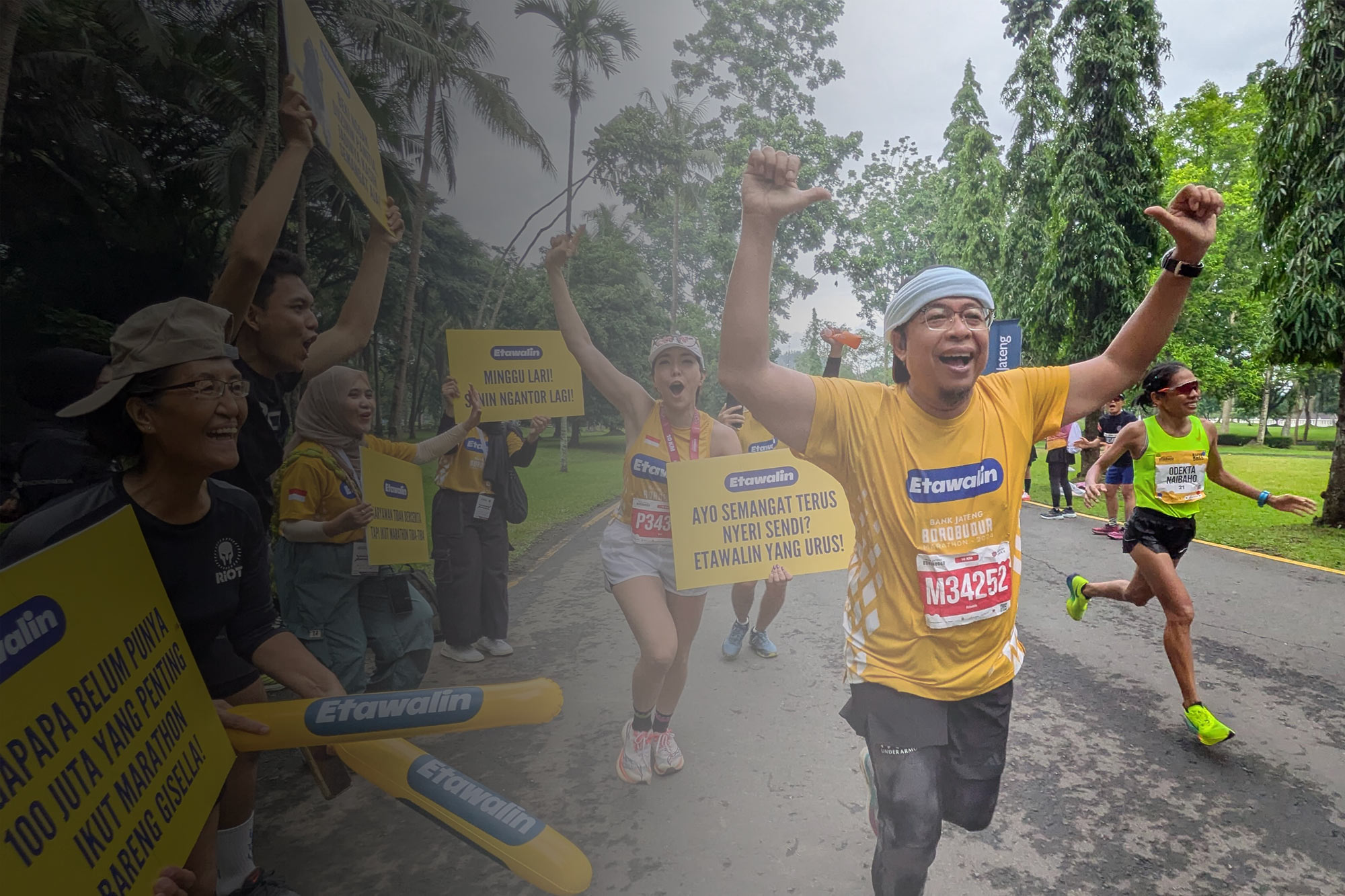 Gisella Anastasia Semangati Etawalin Runners di Cheering Zone Borobudur Marathon 2024
