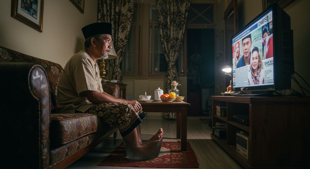 Bapak Haji sedang Merendam Kaki